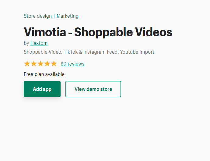 Vimotia - Shoppable Videos