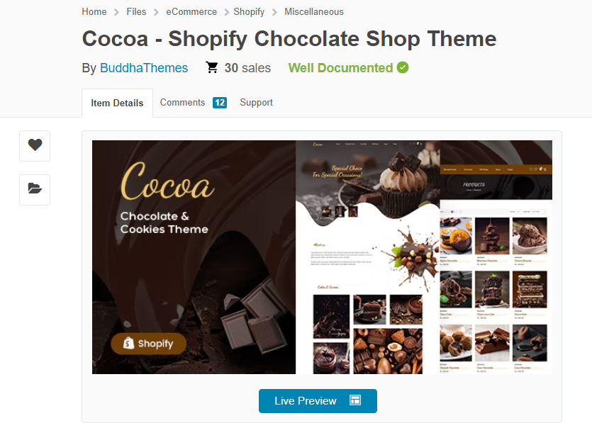 Chocolate Shopify theme