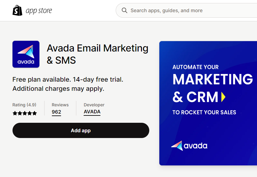 AVADA: Email Marketing & SMS