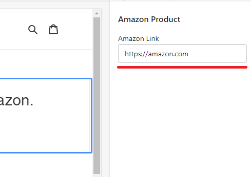 Add a link to the new section setting input field