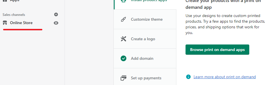 Shopify online store button