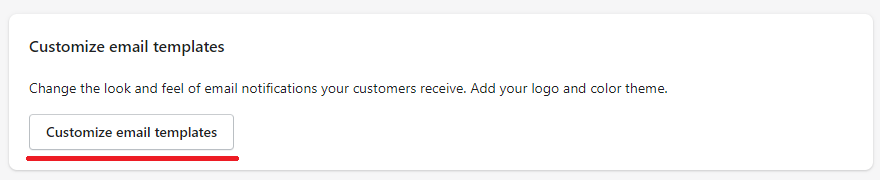 Shopify click customize email templates