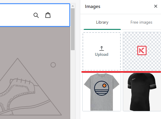 Shopify select or upload image