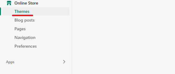 Shopify go to online store, then themes