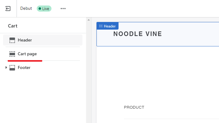 Shopify navigate to the cart page section