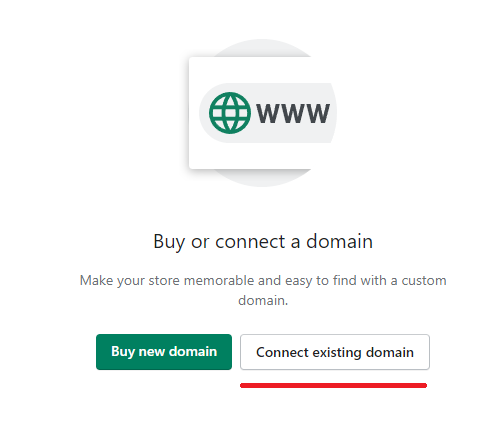 Shopify connect existing domain