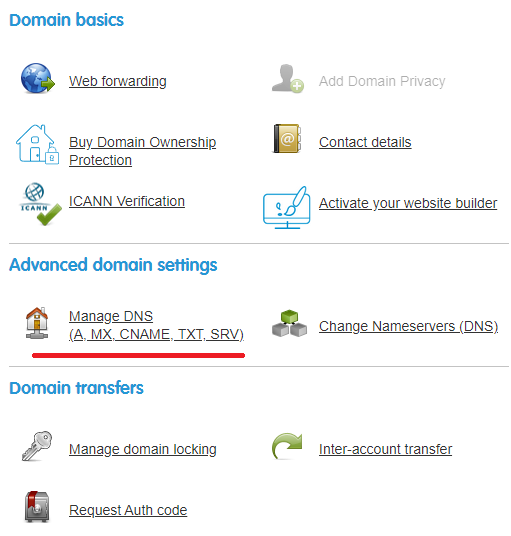 Manage DNS settings