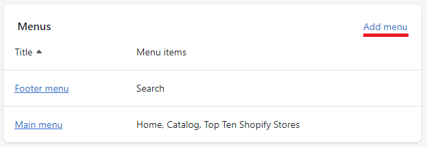 Shopify click add menu