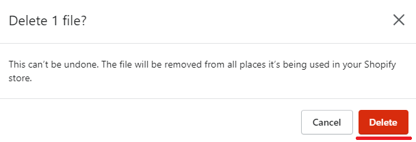 Shopify confirm file delete