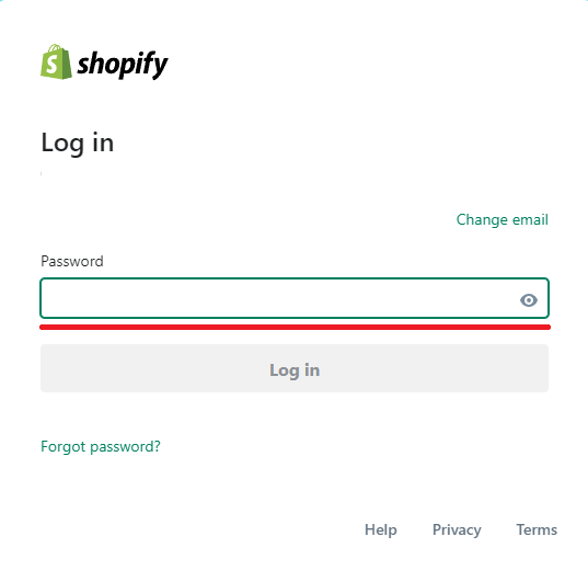 Log into Shopify using a browser step 2
