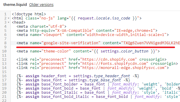 Shopify edit theme.liquid