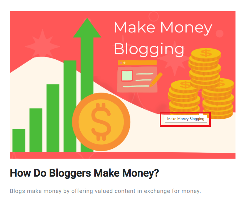 Make Money Blogging Alt Text Example
