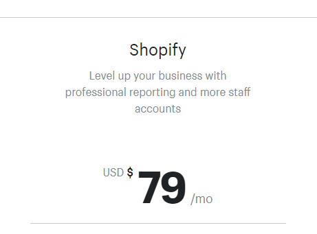 Shopify standard price plan