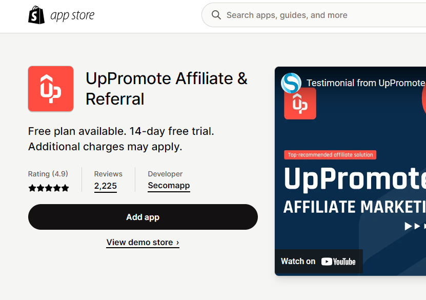 UpPromote Shopify App
